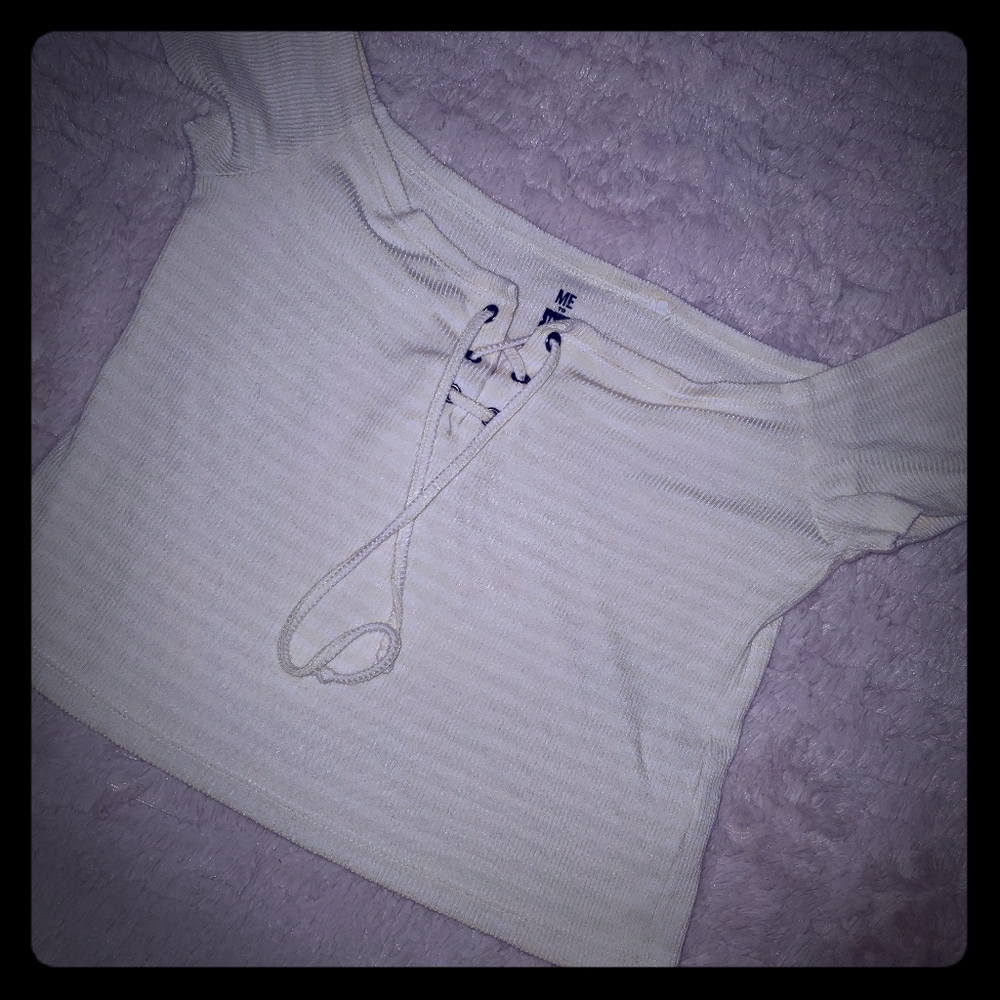 ME to WE Striped Lace Up Top - Small